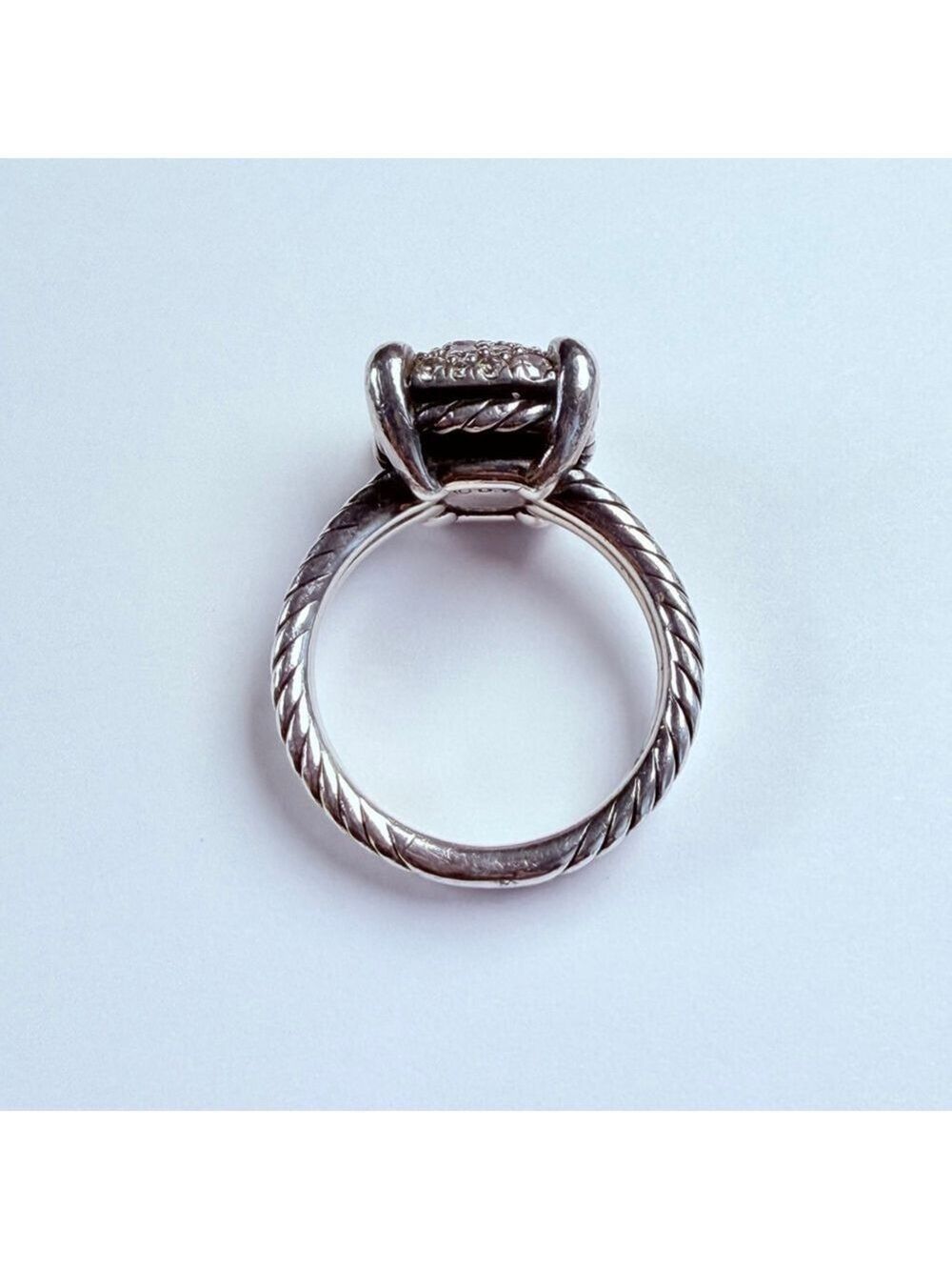 Authentic David Yurman Pave Diamond Chatelaine 925 Sterling Silver Ring $2300 - Picture 6 of 13